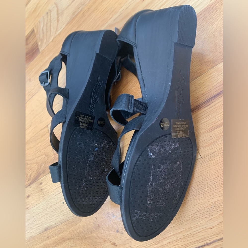 Black Lucky Brand gladiator low wedge sandal - Picture 2 of 5